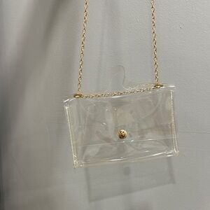 Transparent Crossbody Bag with Gold Chain